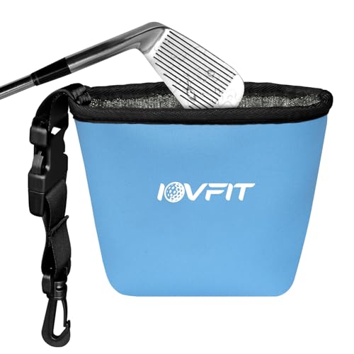 Golf Club and Ball Cleaner Bag - Waterproof Microfiber Wipes Dirt & Grass, Compact & Detachable Clip