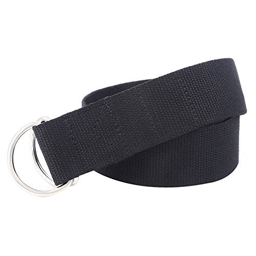 Yoga Strap for Fitness & Exercise - Durable 10ft Cotton - Black