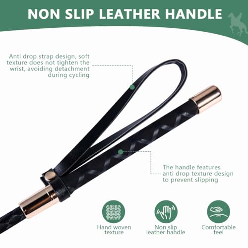18 Inch PU Leather Riding Crop - Gold Style A