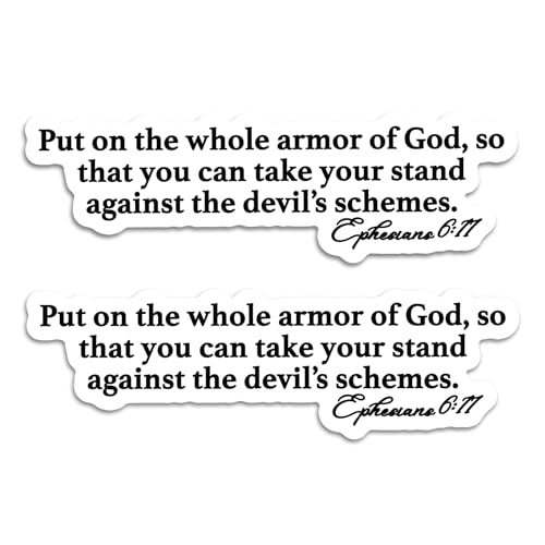 Ephesians 6:11 Bible Verse Vinyl Sticker - 8" Wide (2-Pack)