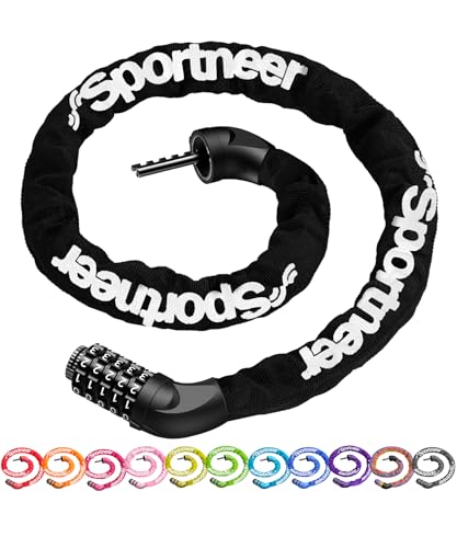 5-Digit Combination Bike Lock - Heavy Duty Keyless Security Chain Lock