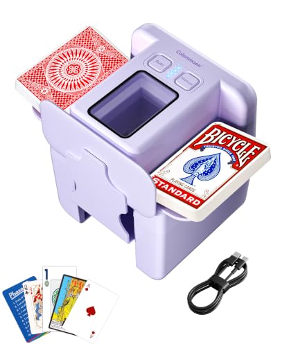 ColorsMoon Purple Automatic 4-Deck Card Shuffler USB-C Rechargeable