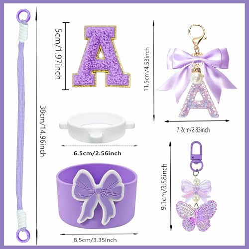 Bow Silicone Boot Set for Owala Water Bottle 24oz - Purple