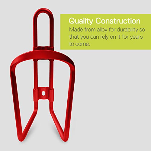 Lightweight Alloy Bike Water Bottle Holder - Red