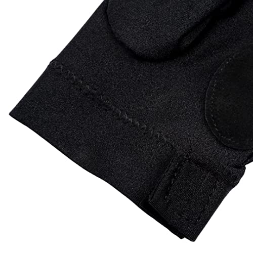 Billiard Gloves - 3 Open Fingers Pool Snooker Cue - Black Medium