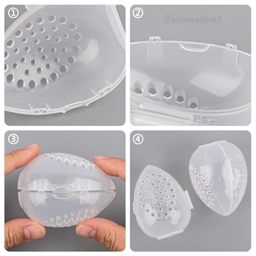 Breathable Makeup Sponge Case - 4 Pack Clear Teardrop Holders