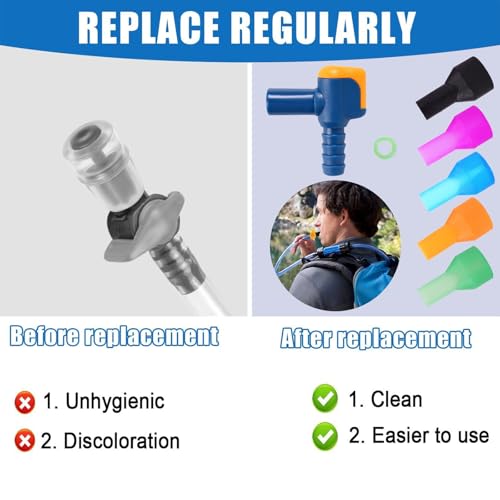 5Pcs Multicolored Bite Valve Replacement Kit with Shutoff Valve