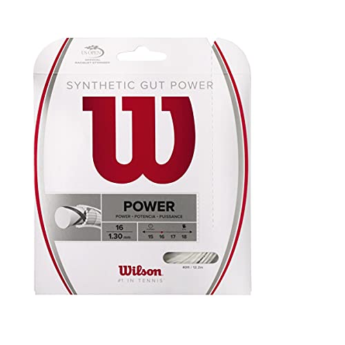 Synthetic Gut Power Tennis String Set - White 16 Gauge