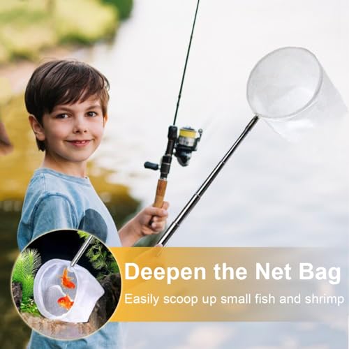 Telescopic Butterfly Net with Extendable Handle - White