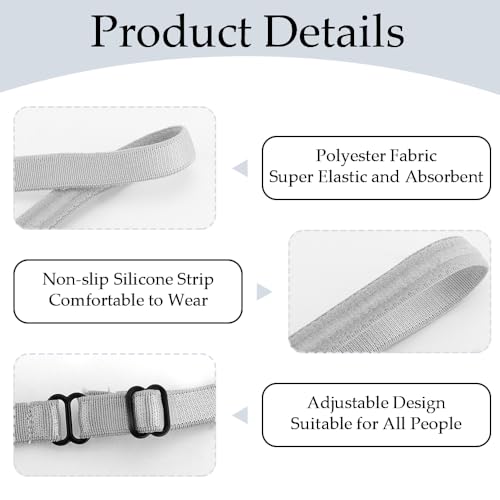 Adjustable Non-Slip Sports Headbands for Men & Women - 3 Pcs
