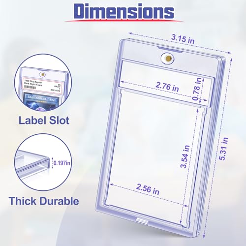 Kitoyz Magnetic Graded Card Slab Case Holder 6 Pack Acrylic Card Protectors