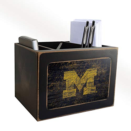 Michigan Wolverines Distressed Desktop Organizer with 4 Dividers