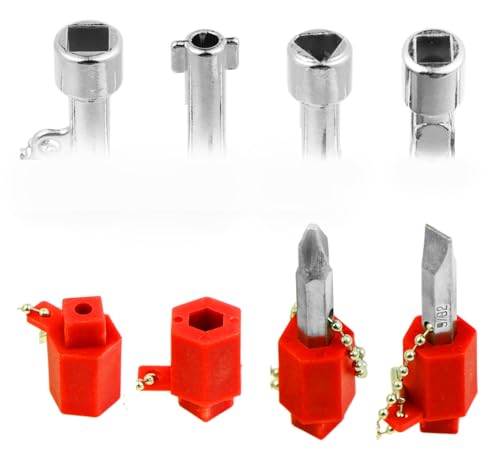4-Way Utility Silcock Key - Heavy-Duty Zinc Alloy Water Key