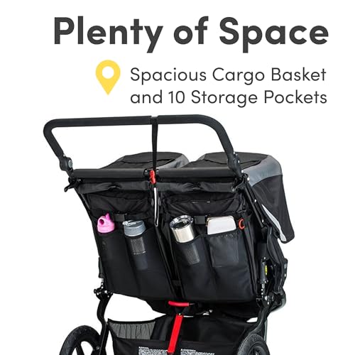 Duallie Jogging Stroller - All Terrain, Adjustable Handlebar - Graphite Black
