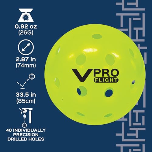 Pickleball Balls - 6 Pack Hi-Vis Green Official for Outdoor & Indoor Play