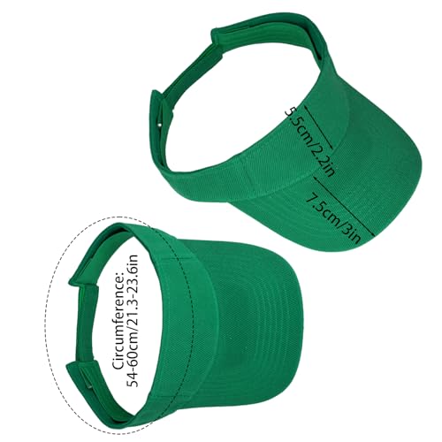 Adjustable Sun Visor Hat for UV Protection - One Size Green