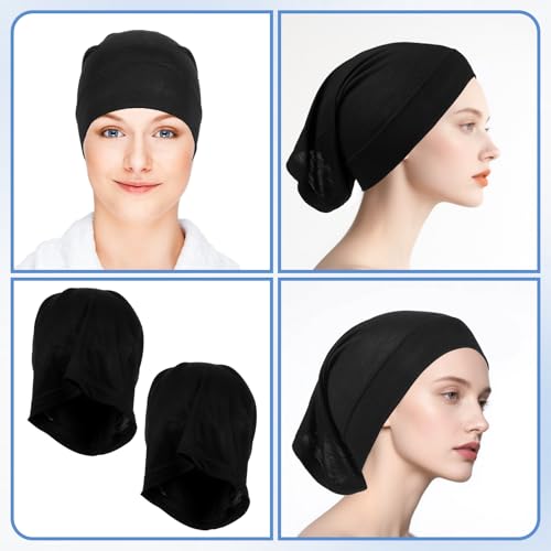 Non-Slip Hijab Undercaps - 2-Piece Black Neck Cover Set