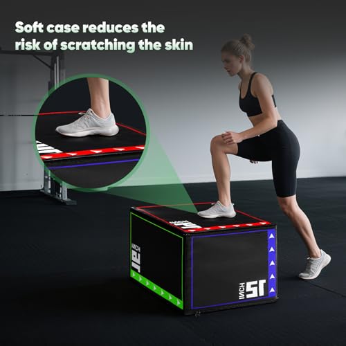3-in-1 Foam Plyometric Jump Box Set - 12" x 14" x 16"