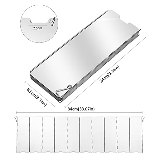 10 Plates Camping Stove Windscreen - Lightweight Folding Wind Shield