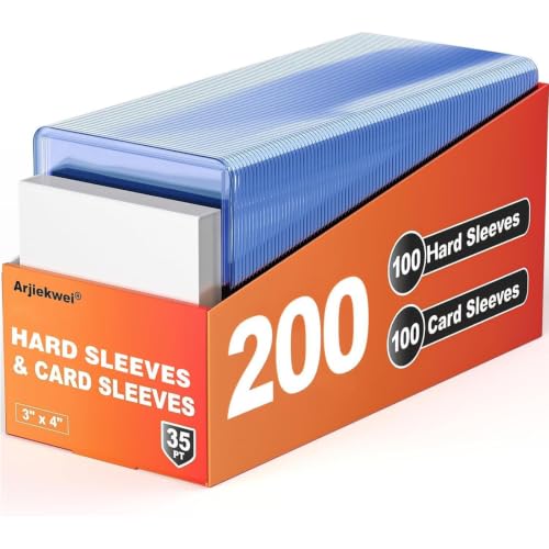 200 Card Sleeves Set - 100 Hard & 100 Soft Plastic Protectors for Trading Cards