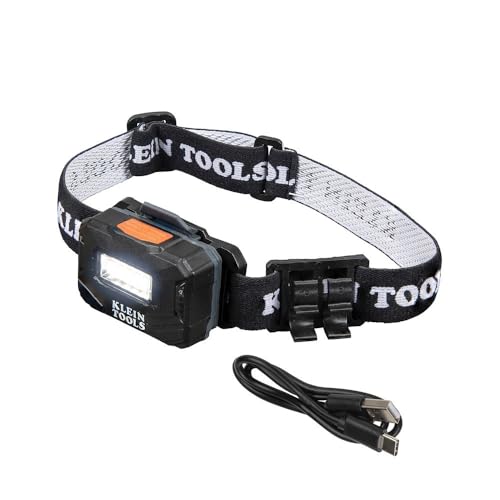 Klein Tools Rechargeable Headlamp - LED Work Light with Adjustable Strap & Marker Holder, 260 Lumens - Headlamp