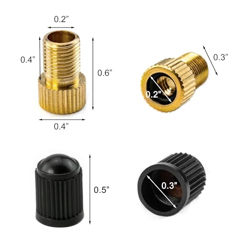 Presta to Schrader Valve Adapter for Bicycles - 2 Pack