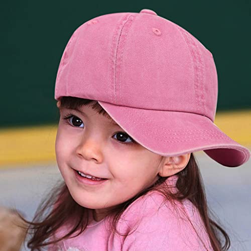 Cotton Baseball Cap for Kids - Sun Hat for Ages 2-7 Years - Pink