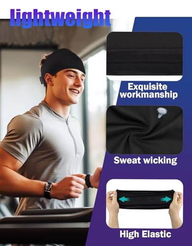 Cooling Skull Wrap Headband - Black - Moisture-Wicking Sports Band