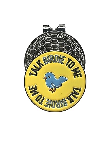 Talk Birdie to Me - Funny Emoji Golf Ball Marker with Hat Clip Men's