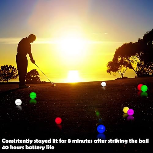 Glow in The Dark Golf Balls 3 Pack - Light Up LED Night Golf Set for Men Kids Women