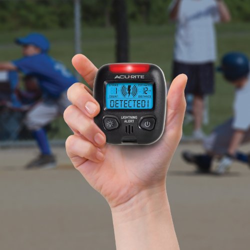 Portable Lightning Detector - Detects Storms Within 25 Miles - Black