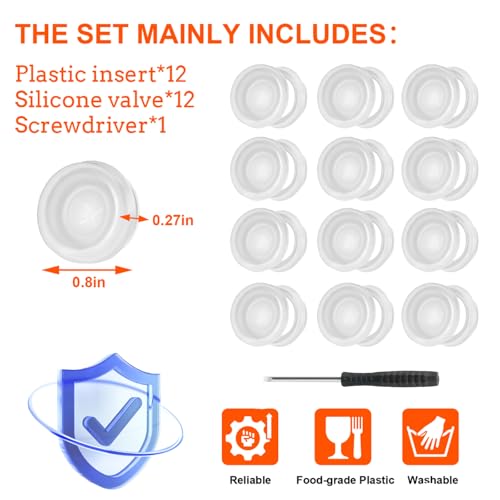 Replacement Dispensing Valves for Gatorade Water Bottles - White 12+1
