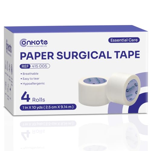 Medical Paper Surgical Tape - 4 Rolls, 1" x 10 Yards, Latex-Free & Hypoallergenic