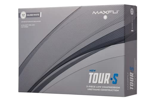 Maxfli 2023 Tour S Golf Balls - 12 Pack, Soft Feel & Long Distance