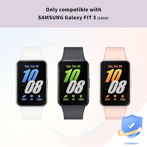 Screen Protector Case for Samsung Galaxy Fit 3 - 4-Pack, Black/Silver/Navy Blue/Clear