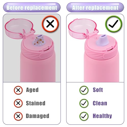 4-Pack Silicone Bite Valve Replacements for Water Bottles - Purple