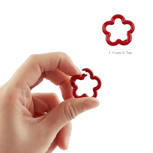 11Pcs Colorful Flower-Shaped Aluminum Alloy Carabiner Clips for DIY Crafts