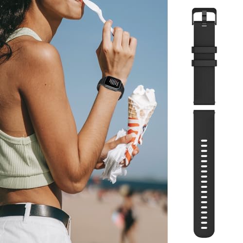 Soft Silicone Quick Release Watch Band for Garmin - Black