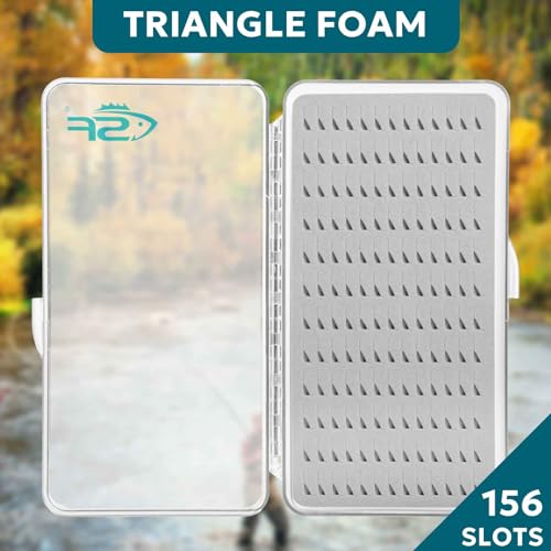 Slim Fly Fishing Box with Clear Lid - Large Size, 1 Pack