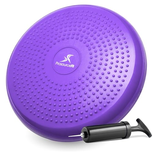 ProsourceFit Core Balance Disc Trainer 14-Inch Purple with Hand Pump