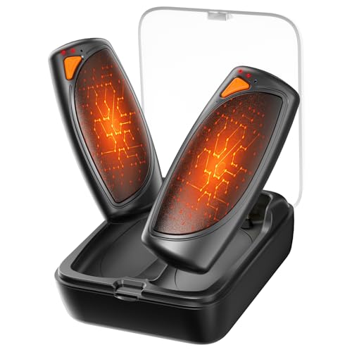 VIMWING Black Rechargeable Hand Warmers with Power Bank Case - Dual-Sided, 14,000mAh, Portable, Long Battery Life, Ideal for Men Women, Gifts