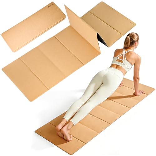 Foldable Cork Yoga Mat - Non-Slip, Travel-Friendly 69x24 Inches, Eco-Friendly