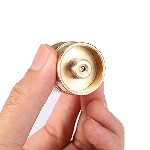 Camping Stove Adapter - 1LB Propane to Lindal Valve - Gold