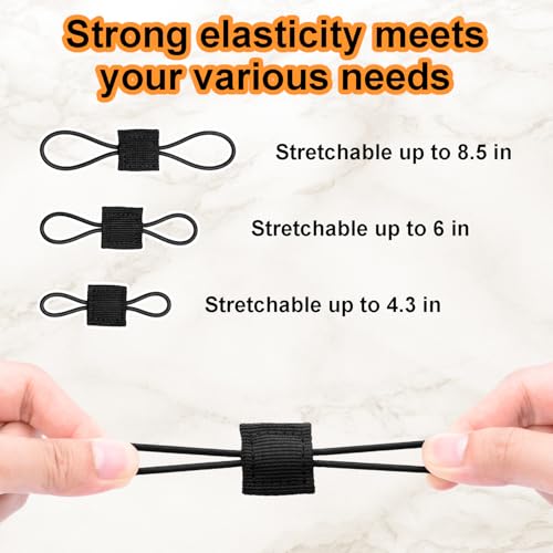 15PCS Tactical Molle Backpack Attachment Set - Elastic Webbing - Black