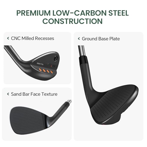 Golf Wedges - CNC Milled Face for Spin Control, Right Hand - Black 52, 56, 60 Degrees