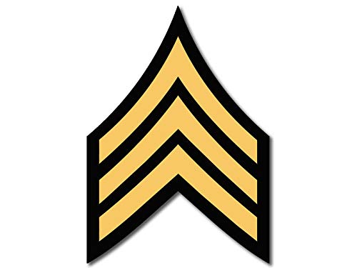 US Army Sergeant Rank Vinyl Decal - 3 x 4 Inch Sticker