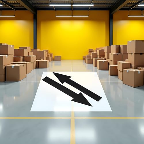 8"x2" Arrow Sticker Black, 10 Pack PVC Removable Self Adhesive Waterproof Floor Decal Wall Marking Arrow Sign for Road Instructions, Wall Stickers and Murals