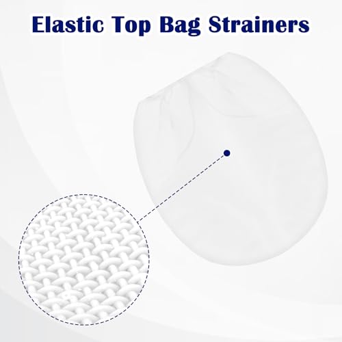10PCS Paint Strainer Bag,Paint Filters with Elastic Drawstring Top Opening, Paints Strainers Bags 5 Gallon & 1 Gallon, White Polyester Mesh Strainers Bag for Paints & Gardening
