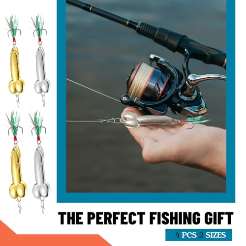4 Pcs Fishing Lures Set - Gold & Silver, 15g & 21g - Fun Gift for Fish Lovers
