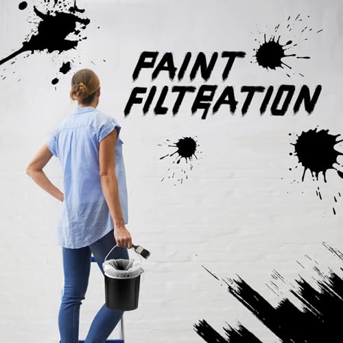 10pcs 1 Gallon Paint Strainer Bags, Paint & Liquid Filter Bags White Fine Mesh Bucket Strainer with Elastic Top Opening Paint Filtering Bag for Paint Gardening Hydroponics (Bucket Not Included)